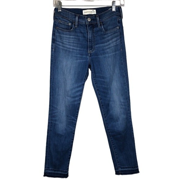 Aritzia Denim Forum The Nico Mid Rise Skinny Crop Jeans Released Hem 27 - Picture 1 of 11